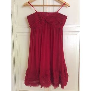 Saks Fifth Avenue textured red dress